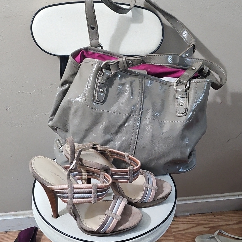 Calvin Klein Gray and Pink Heels